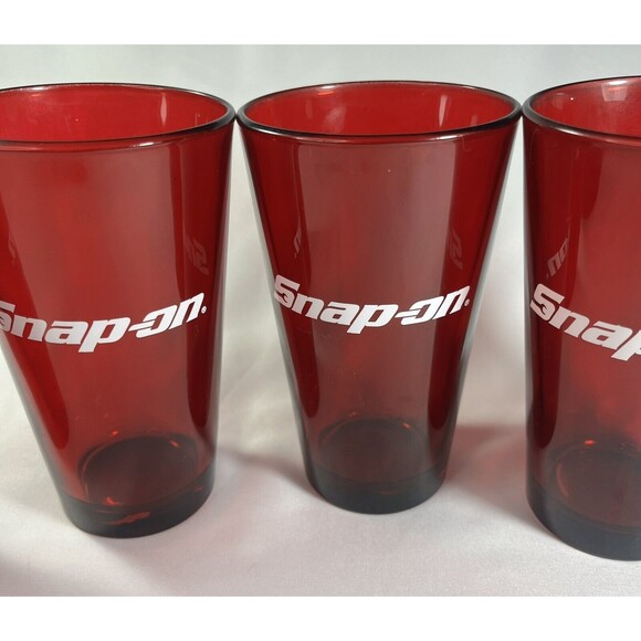 Snap-On Tools Red Pint Glasses Set of 4 - Picture 4 of 16